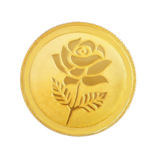 2 Gram Rose Flower Gold Coin