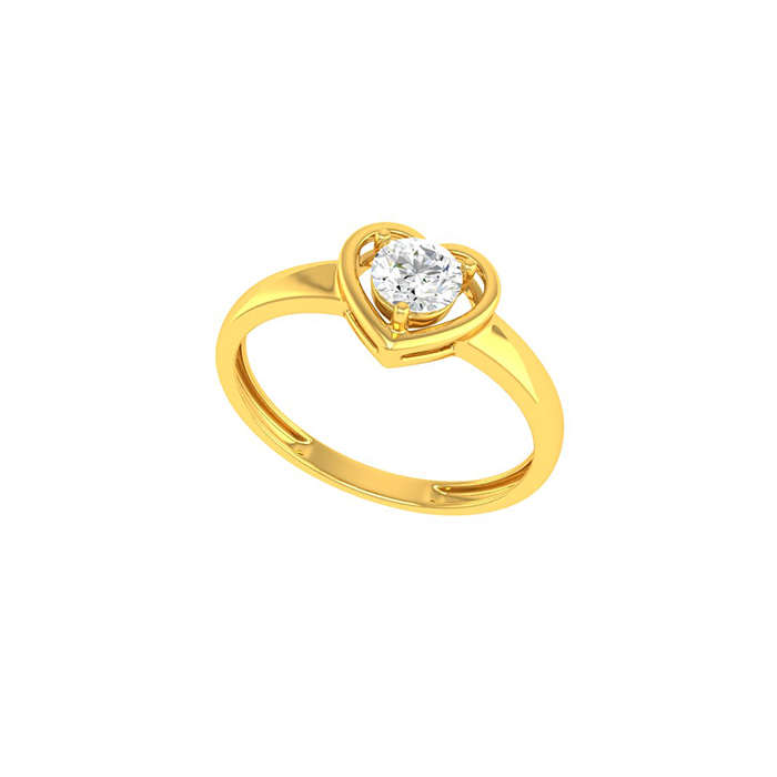 Cubic Zirconia Solitaire Heart Ring | BIS 916 Purity