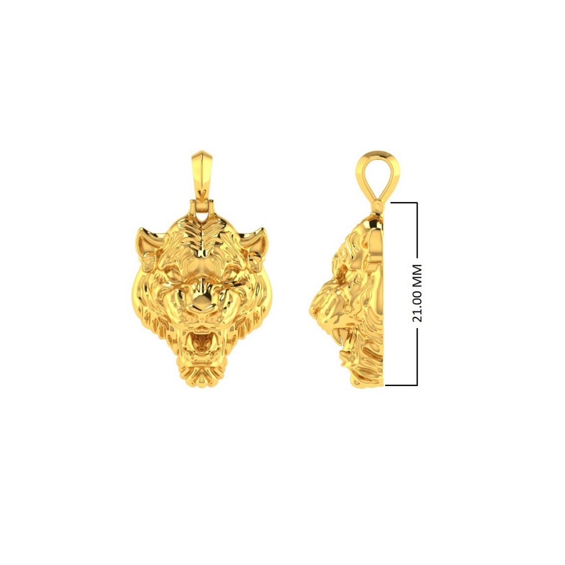 PAUL GOLD Tiger Pendant | BIS 916 Purity
